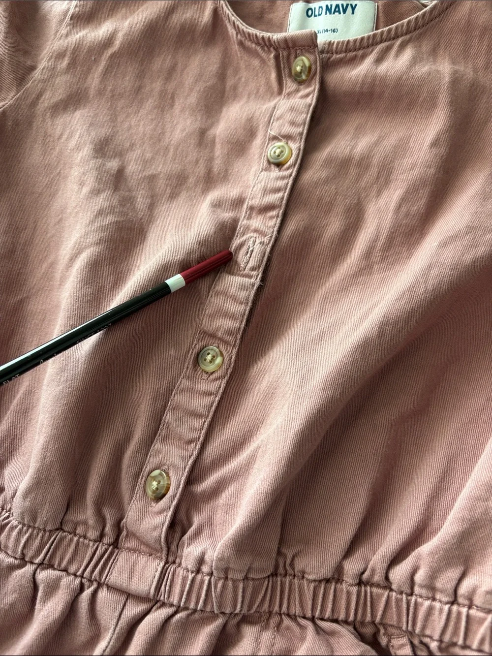 Old Navy Dusty Rose Button-Front Wide-Leg Jumpsuit kids size XL (14-16)